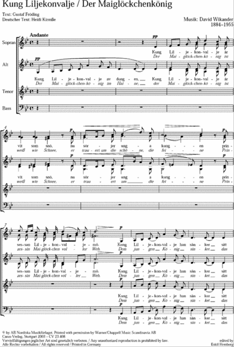Kung Liljekonvalje SSAATTBB scores gallery preview page 1