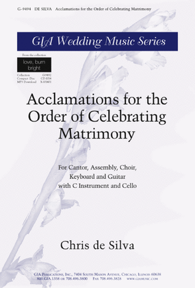 Acclamations for the Order of Celebrating Matrimony - Guitar edition