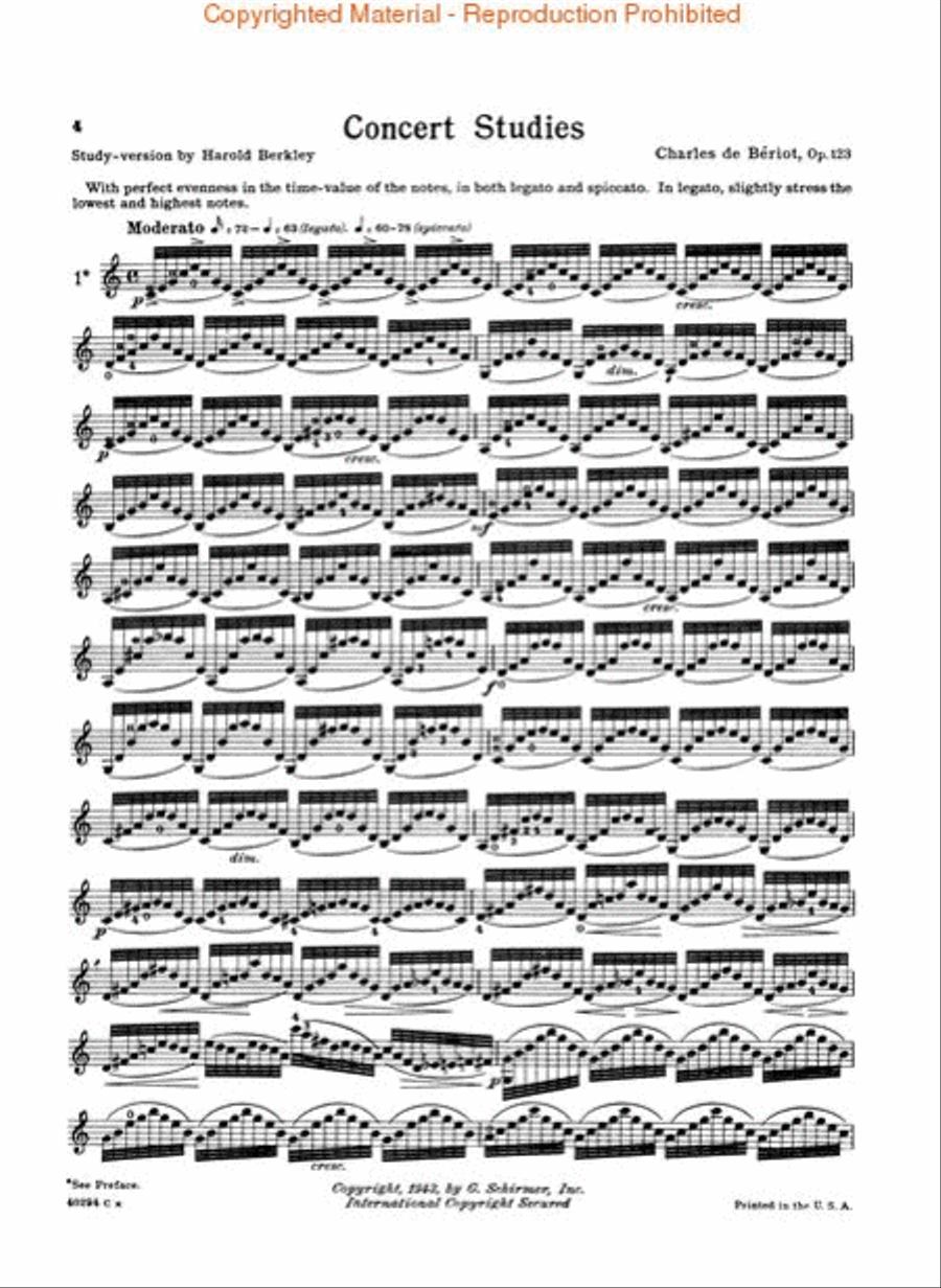 First 30 Concert Studies, Op. 123 Violin Solo scores gallery preview page 2