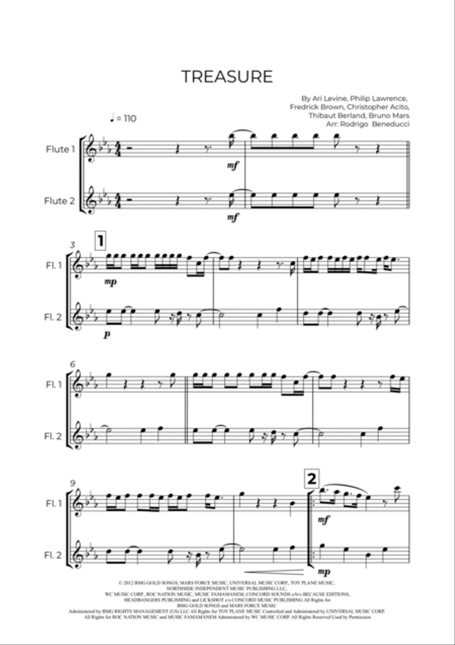 Treasure Flute Duet scores gallery preview page 2