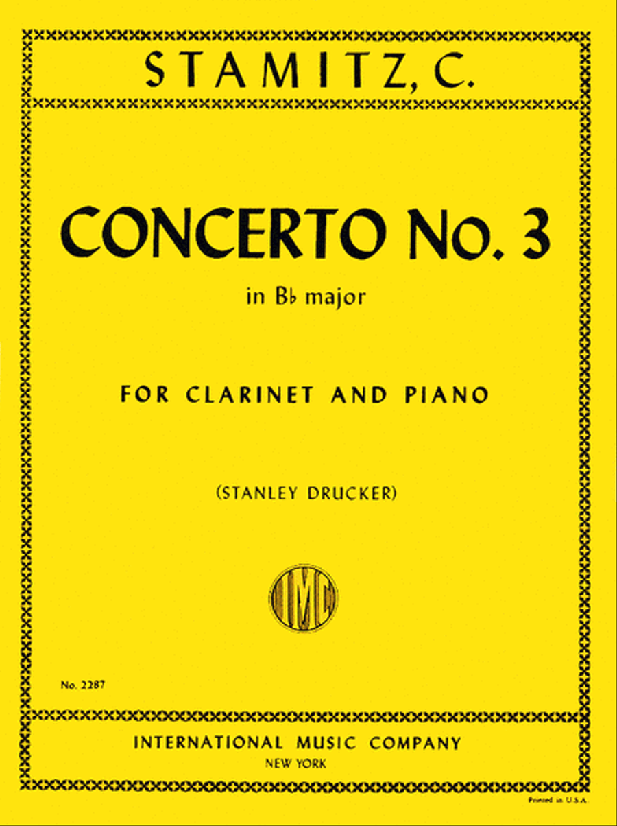 Concerto No. 3 In B Flat Major Clarinet Solo scores gallery preview page 1