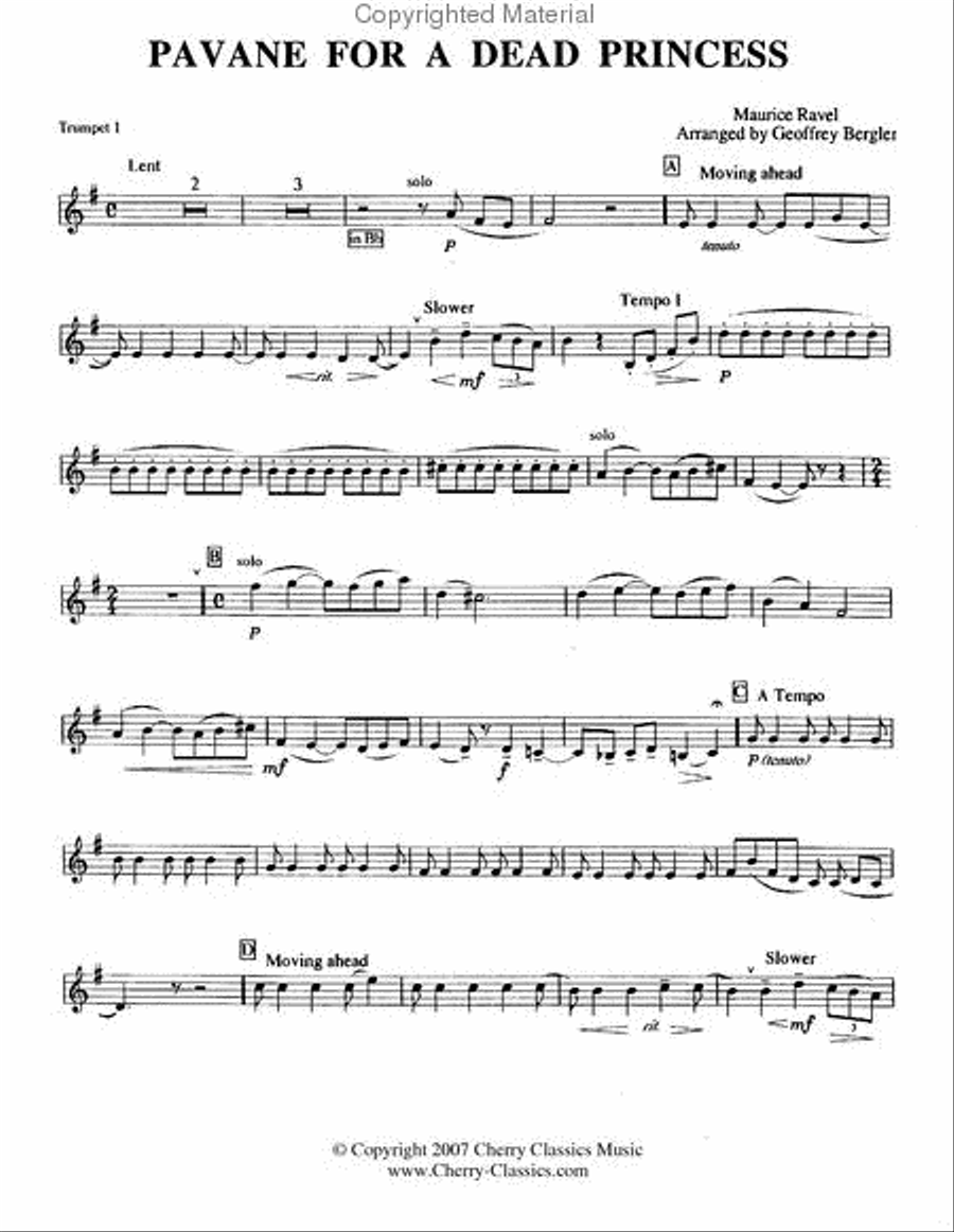 Pavane for a Dead Princess Brass Quintet scores gallery preview page 7
