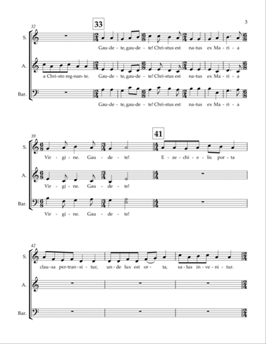 Gaudete 3-Part scores gallery preview page 3