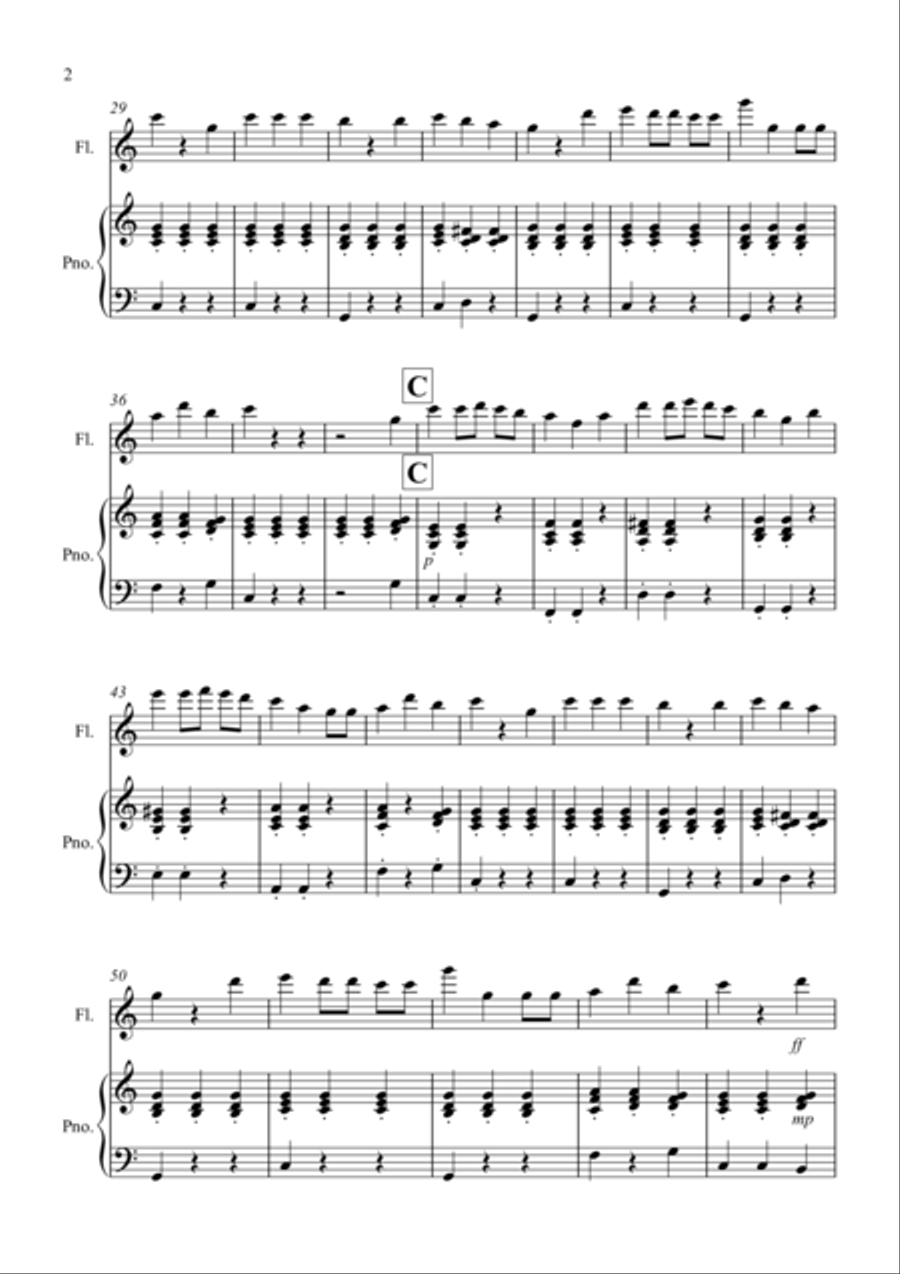 We Wish You a Merry Christmas for Flute and Piano Flute Solo scores gallery preview page 2