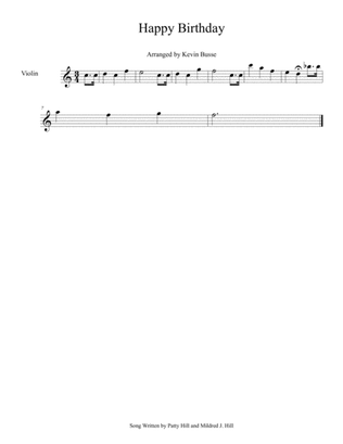 Book cover for Happy Birthday (Easy key of C) - Violin