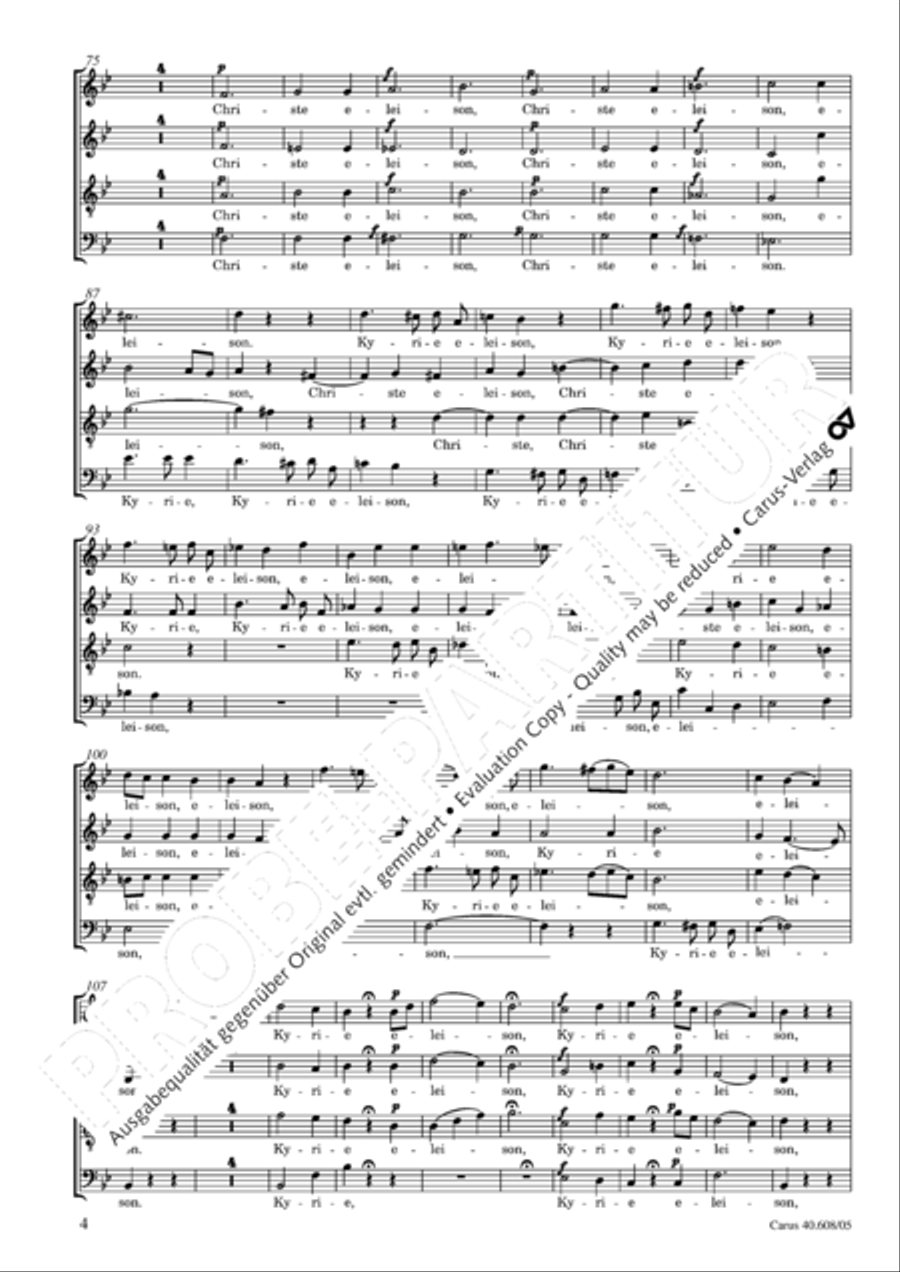 Missa Sancti Bernardi von Offida in B 4-Part scores gallery preview page 5