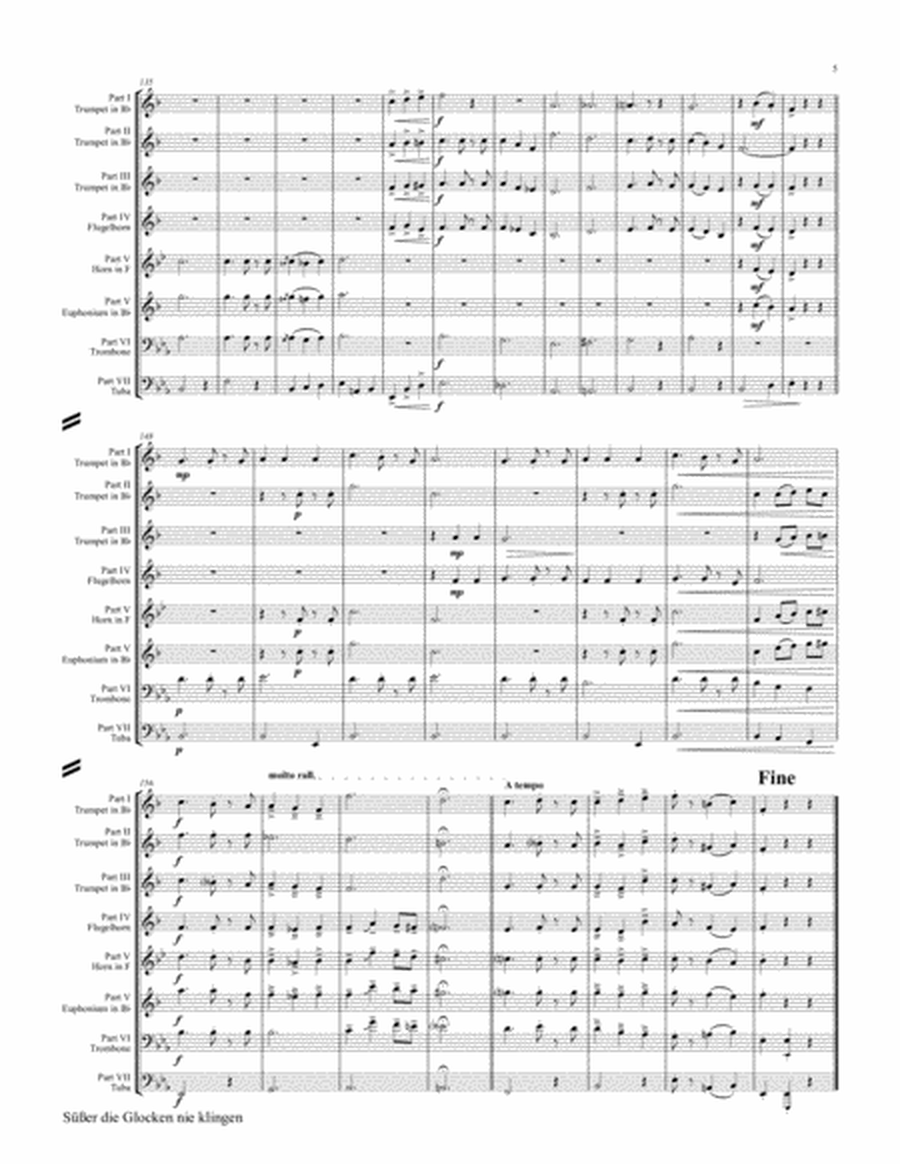 Süßer die Glocken nie klingen - German Christmas song - 7 Parts - Brass Ensemble image number null
