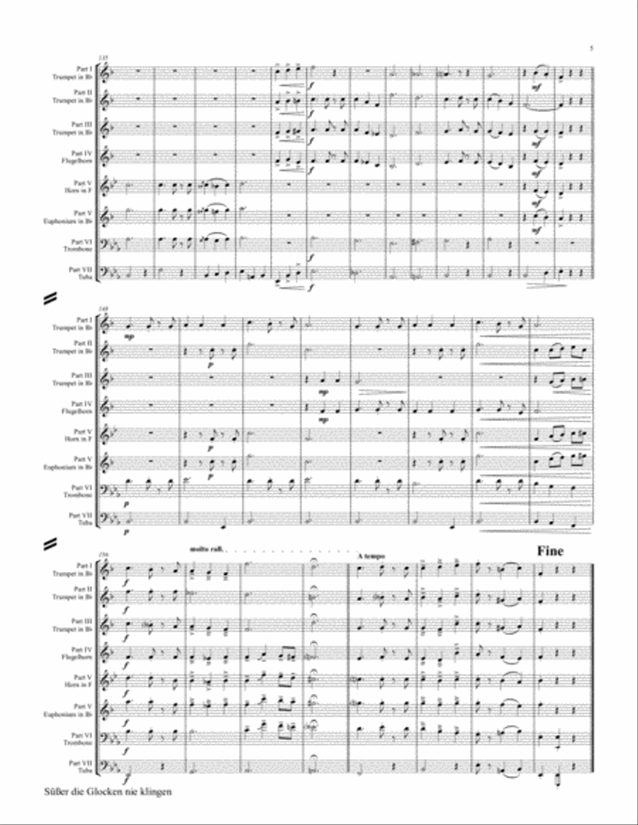 Süßer die Glocken nie klingen - German Christmas song - 7 Parts - Brass Ensemble image number null