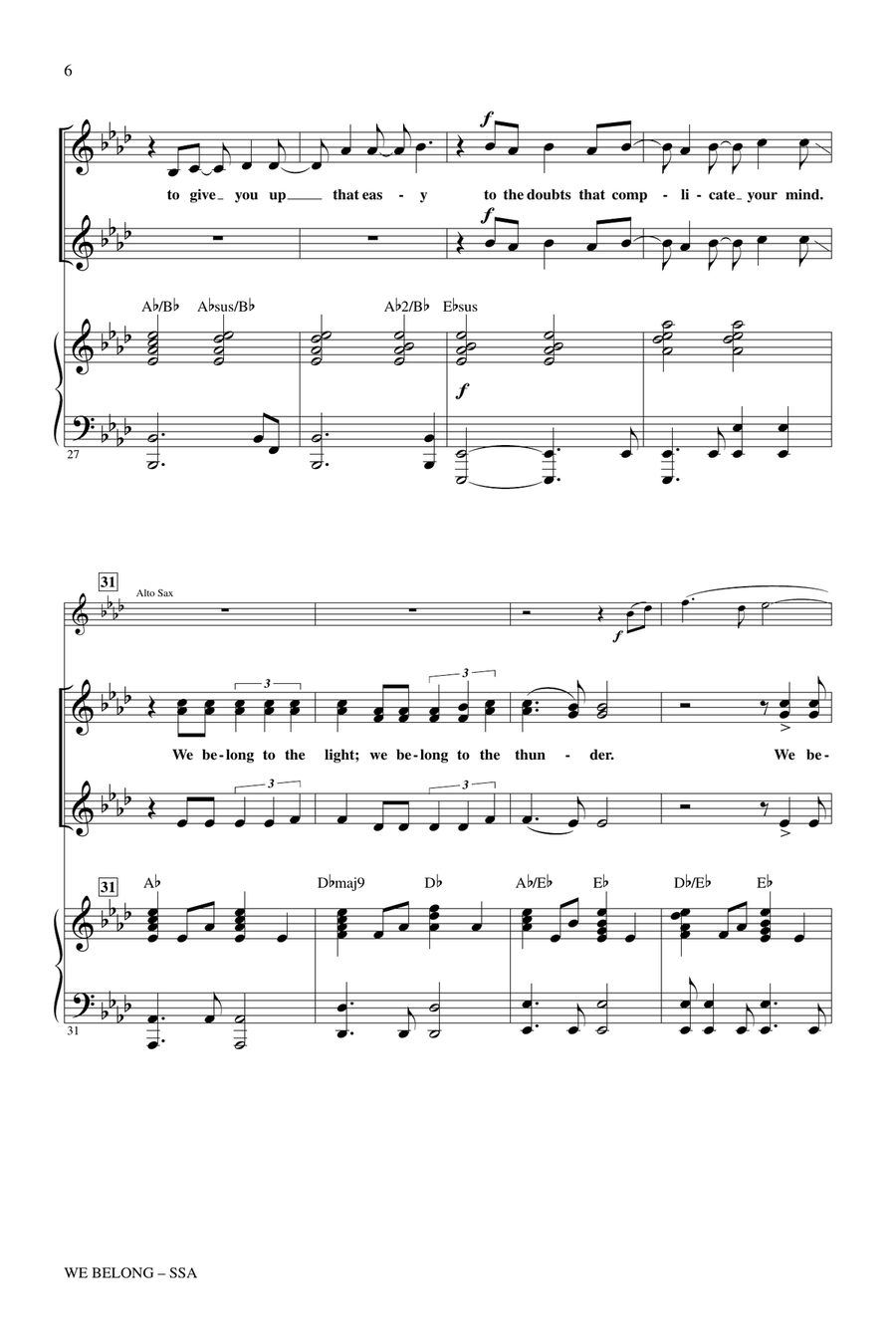 We Belong SSA scores gallery preview page 4