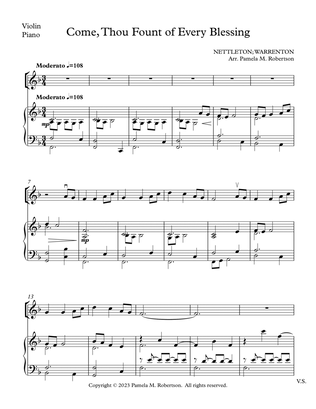 Come Thou Fount of Every Blessing - Piano and violin