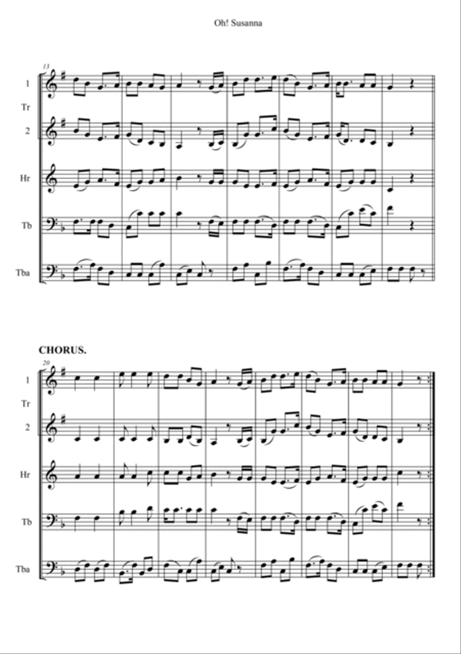 Oh! Susanna School and Community scores gallery preview page 2