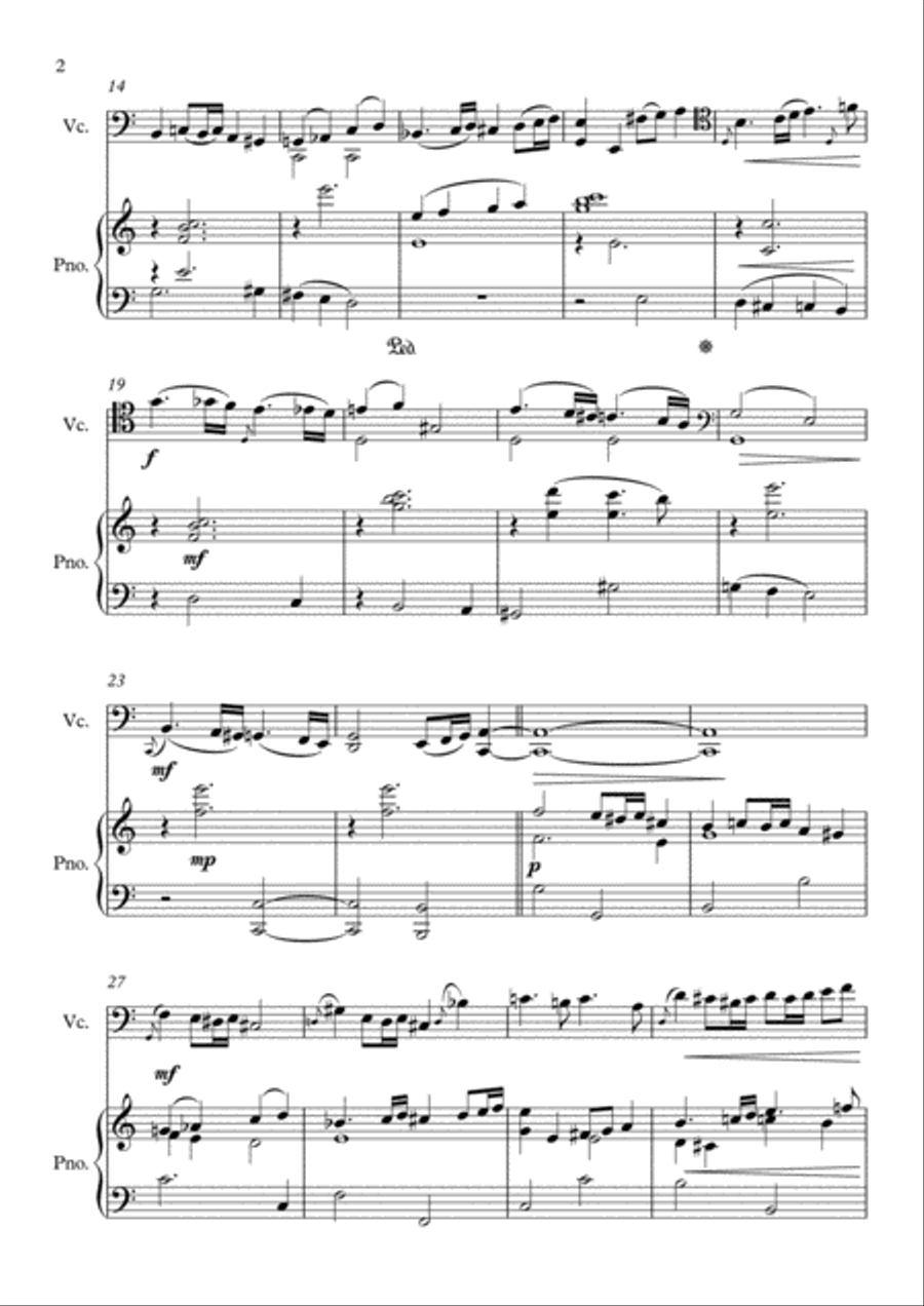 Quase Passacalia- Cello and Piano Piano scores gallery preview page 2