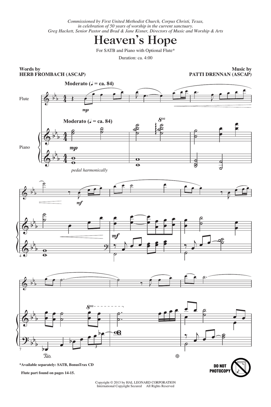 Heaven's Hope Heaven's Hope 4-Part scores gallery preview page 1