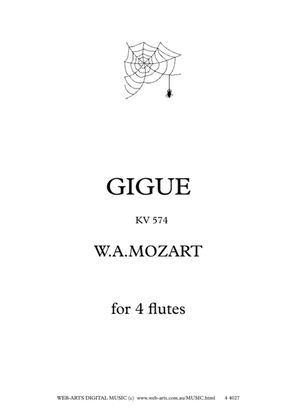 Book cover for GIGUE KV574 for 4 flutes - MOZART