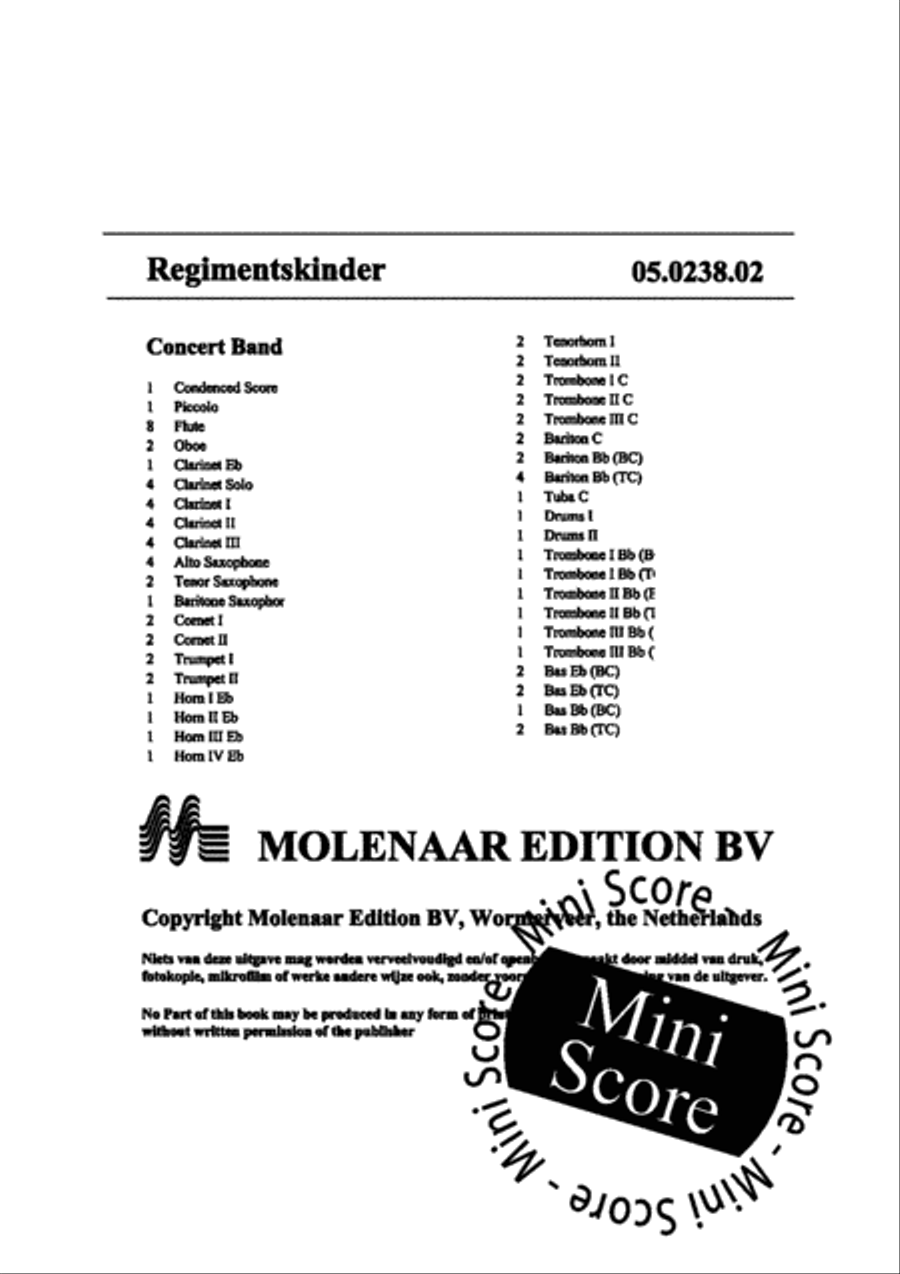 Regimentskinder Concert Band scores gallery preview page 5