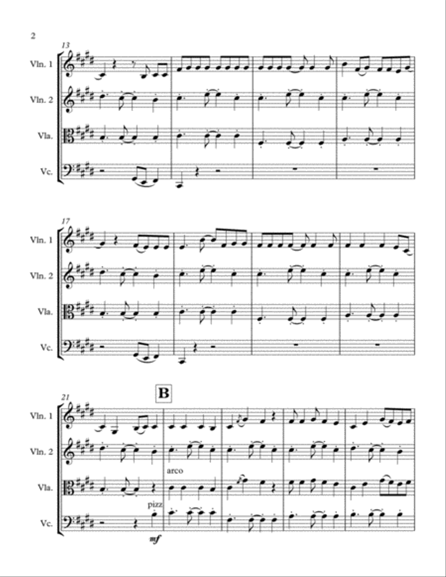 Shape Of You String Quartet scores gallery preview page 3