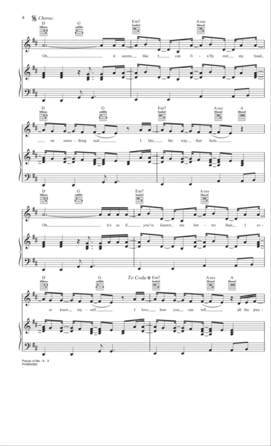 Pieces of Me Piano, Vocal, Guitar scores gallery preview page 3