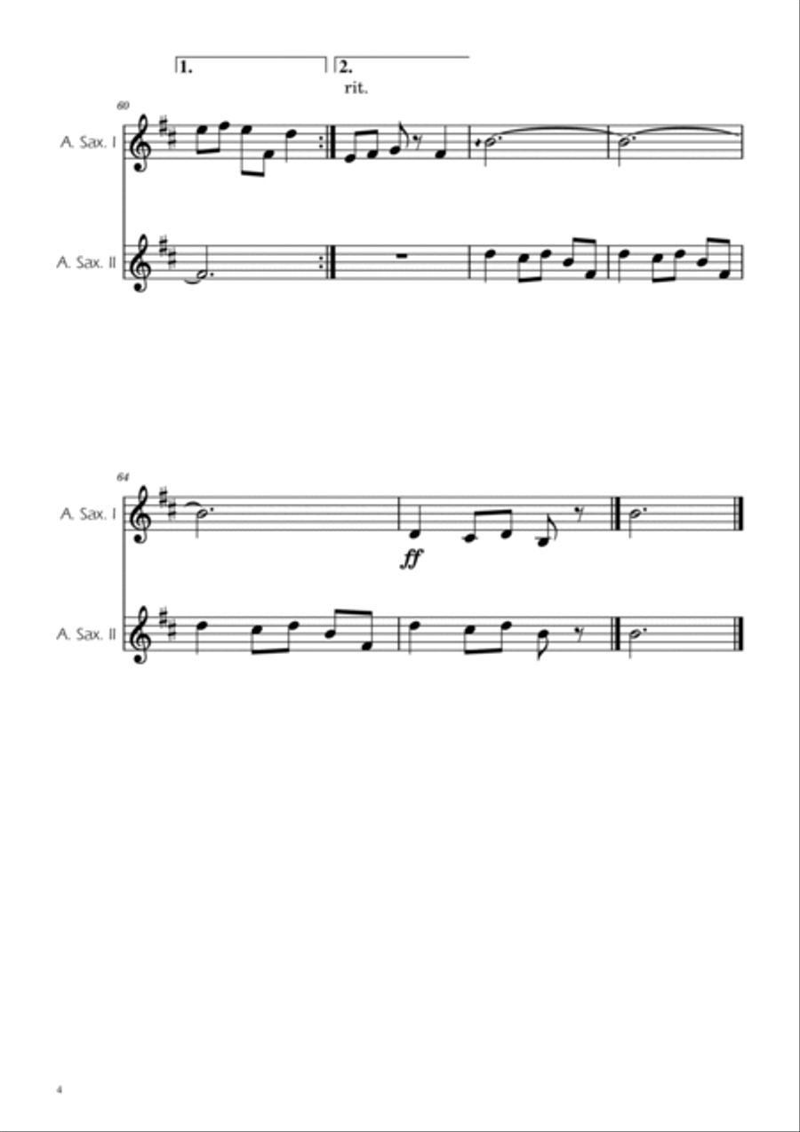 Carol of the Bells - Alto Sax Duet Woodwind Duet scores gallery preview page 4