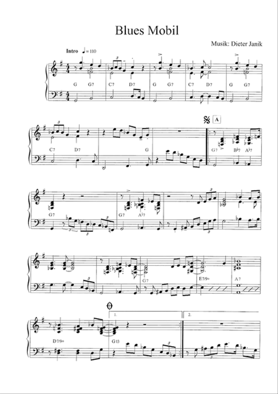 Blues Mobil Blues Mobil Piano Solo scores gallery preview page 3