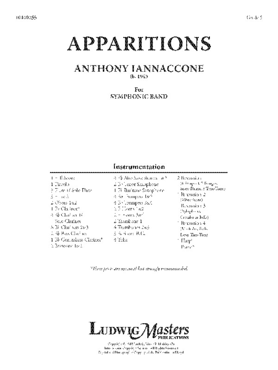 Apparitions Concert Band scores gallery preview page 1
