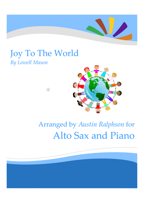 Book cover for Joy To The World for alto sax solo - with FREE BACKING TRACK and piano accompaniment to play along