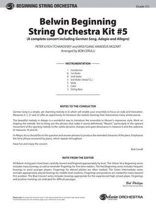 Book cover for Belwin Beginning String Orchestra Kit #5: Score