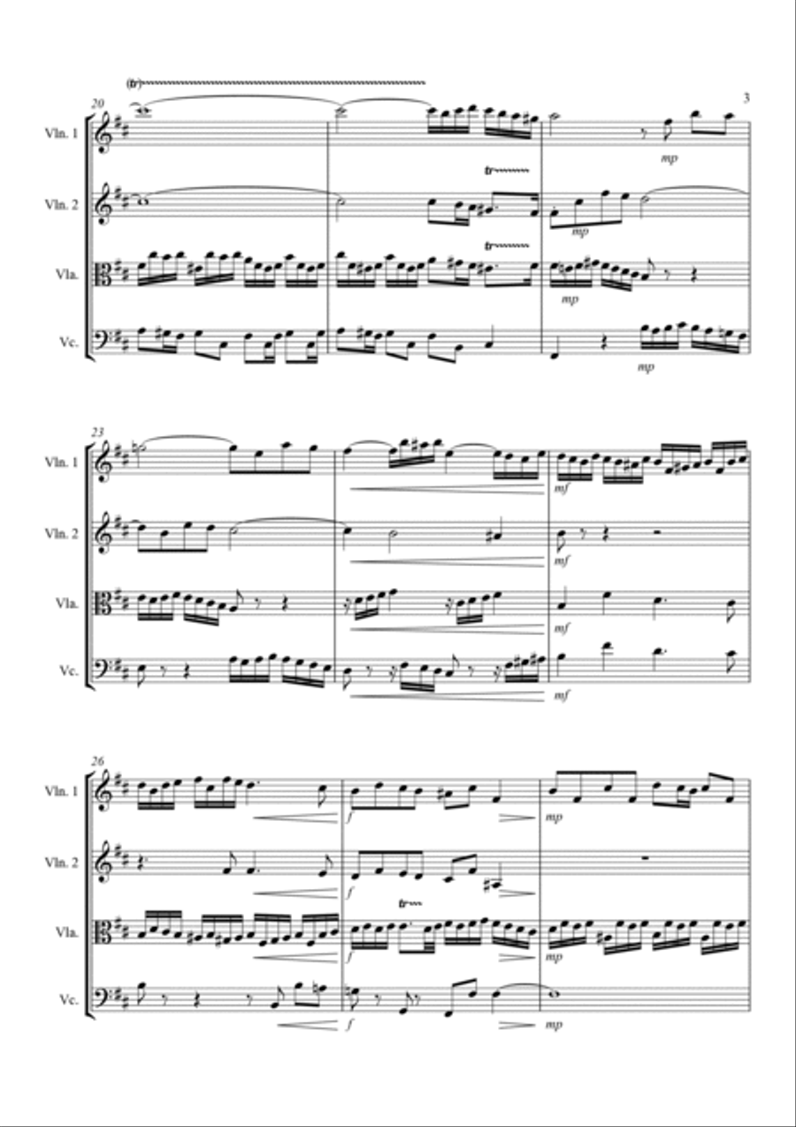 'Little' Fugue in G Minor - For String Quartet String Quartet scores gallery preview page 4