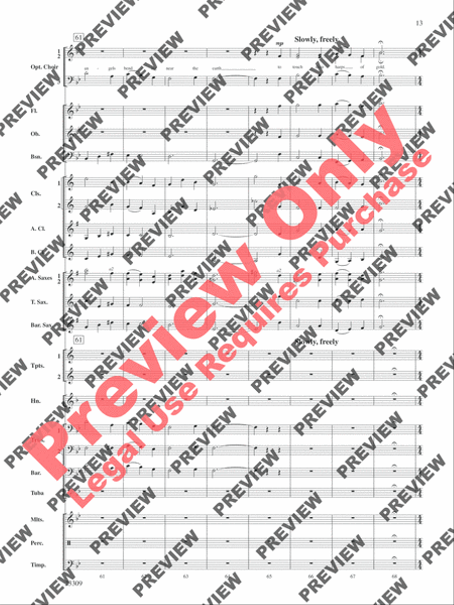 Merry Christmas to All (A Medley of Carols) Concert Band scores gallery preview page 14