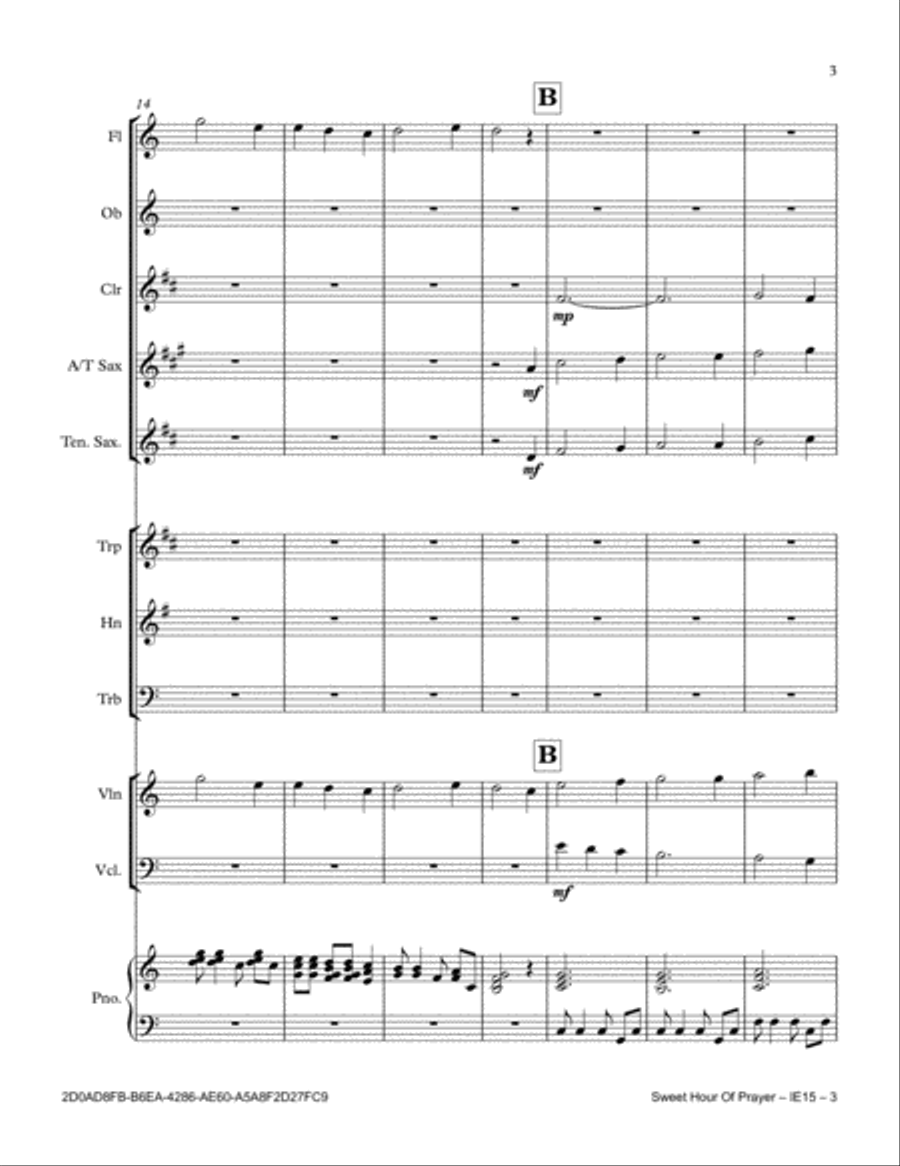 Sweet Hour Of Prayer Full Orchestra scores gallery preview page 3