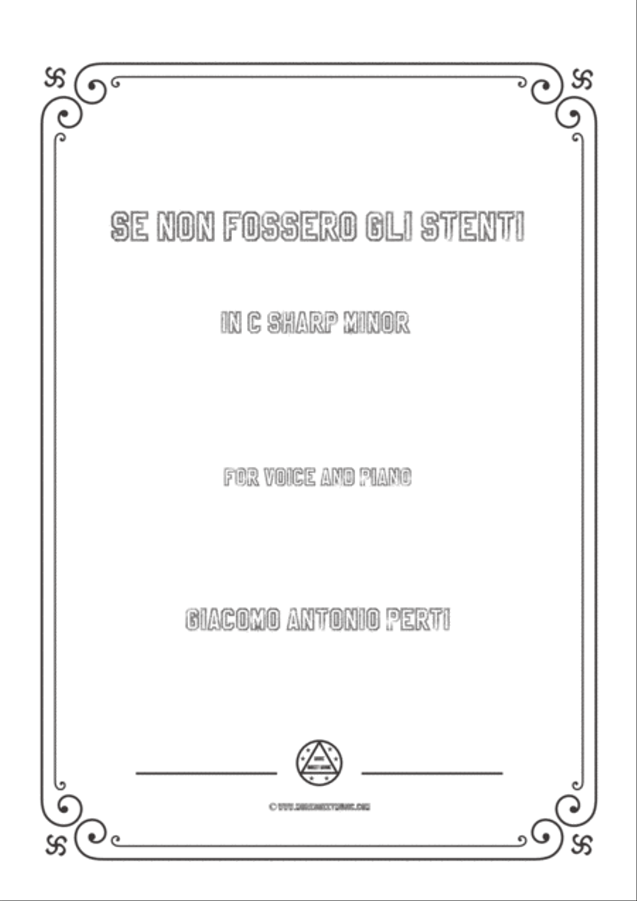 Perti-Se non fossero gli stenti in c sharp minor,for Voice and Piano Voice Solo scores gallery preview page 1