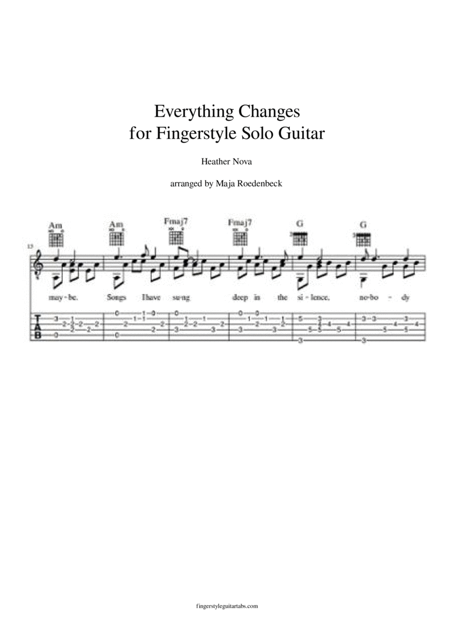 Everything Changes Electric Guitar scores gallery preview page 1