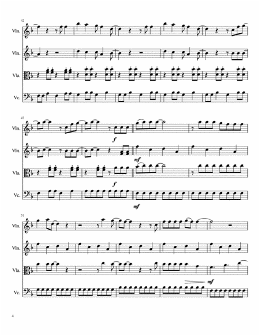Marry You Marry You String Quartet scores gallery preview page 4