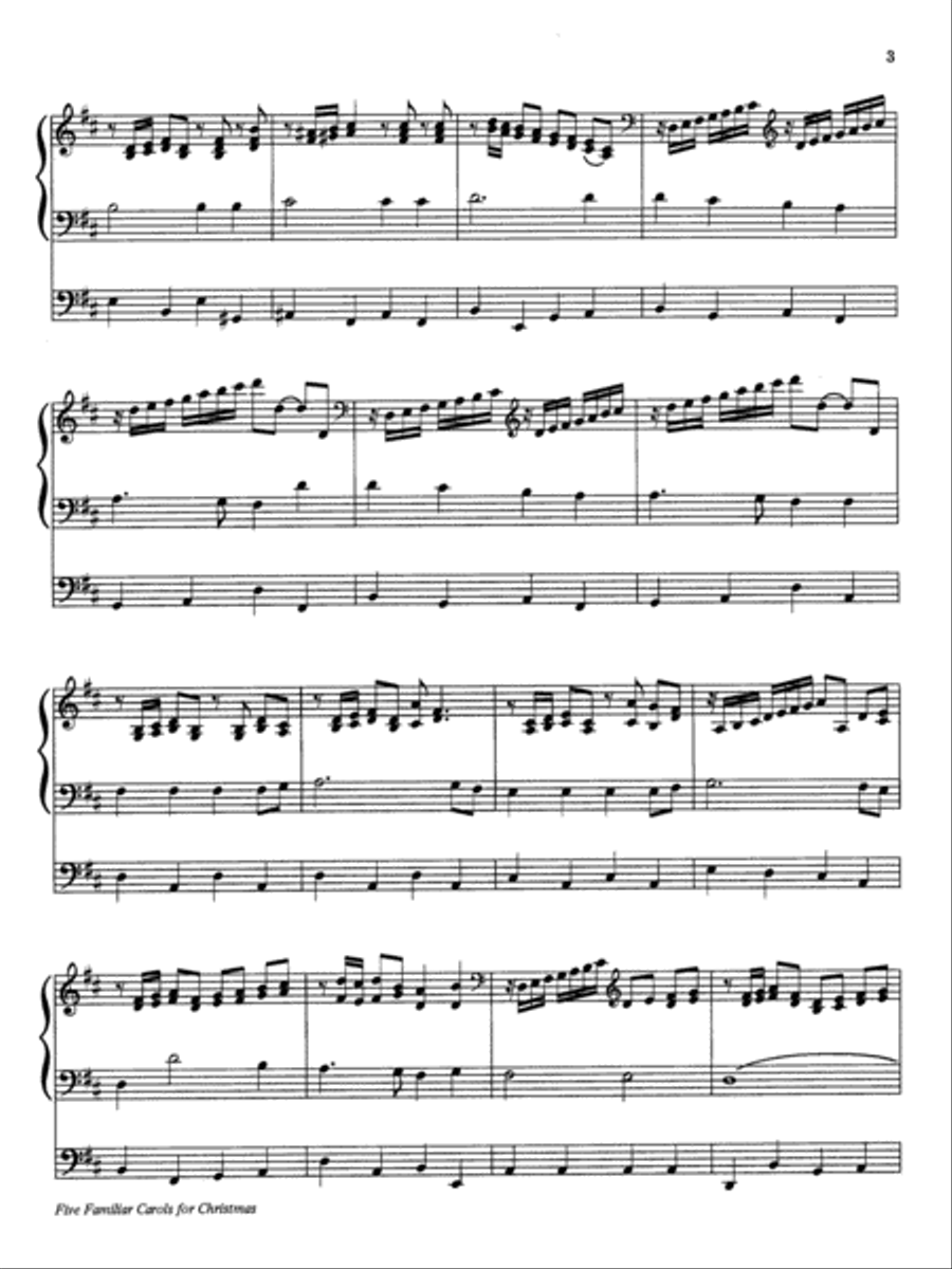 Five Familar Carols for Christmas Organ Solo scores gallery preview page 3
