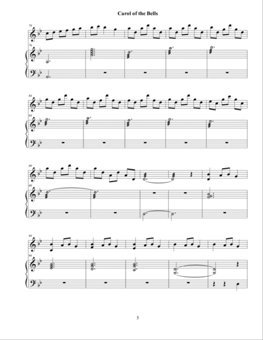 Carol of the Bells Acoustic Guitar scores gallery preview page 5