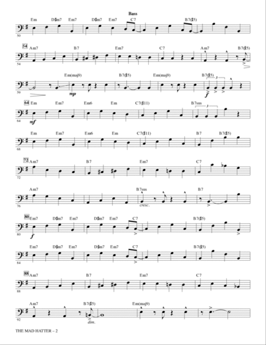 The Mad Hatter - Bass The Mad Hatter - Bass Choir scores gallery preview page 2