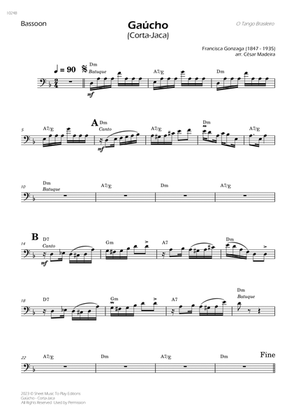 Gaúcho (Corta-Jaca) - Bassoon Solo - W/Chords image number null