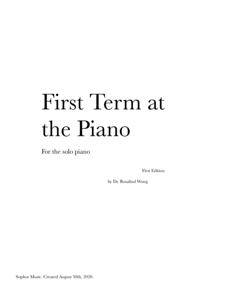 First Term at the Piano (for piano solo) image number null