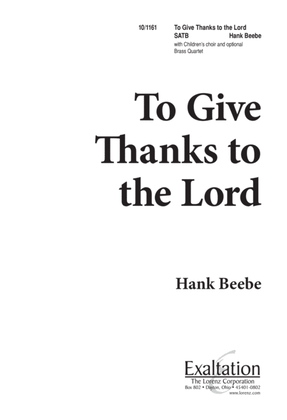 To Give Thanks to the Lord