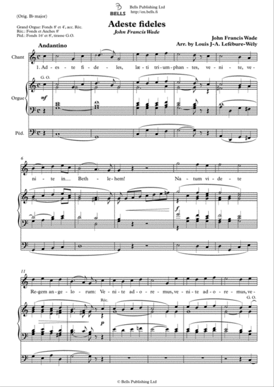 Adeste fideles (C Major) Voice scores gallery preview page 1