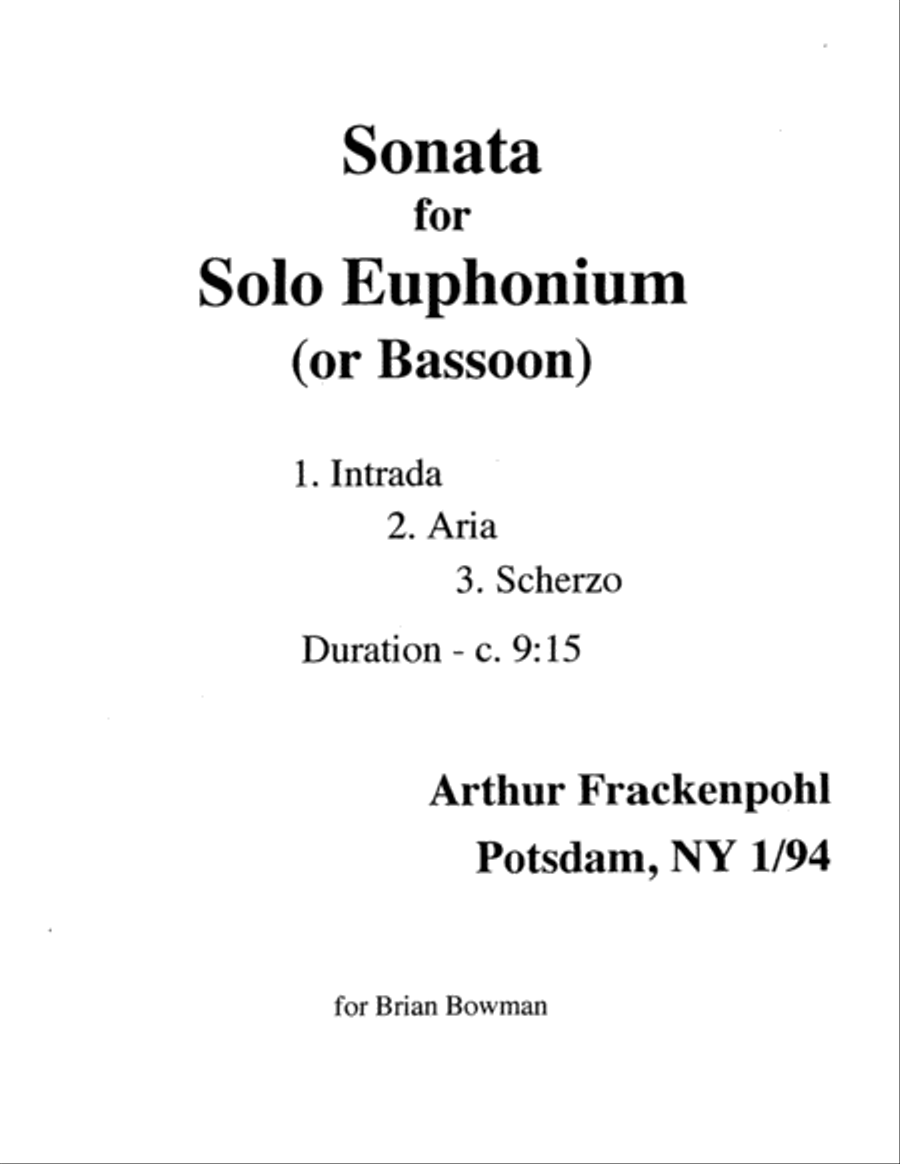 Sonata for Solo Euphonium Euphonium scores gallery preview page 2