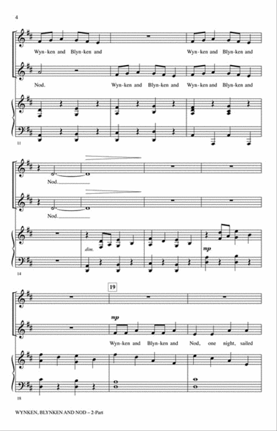 Wynken, Blynken, and Nod Choir scores gallery preview page 4