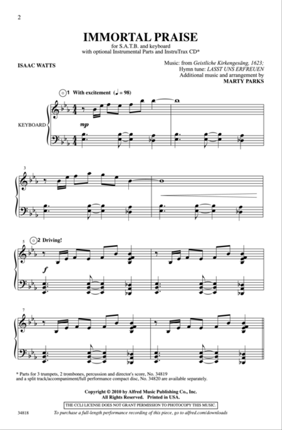 Immortal Praise Choir scores gallery preview page 2