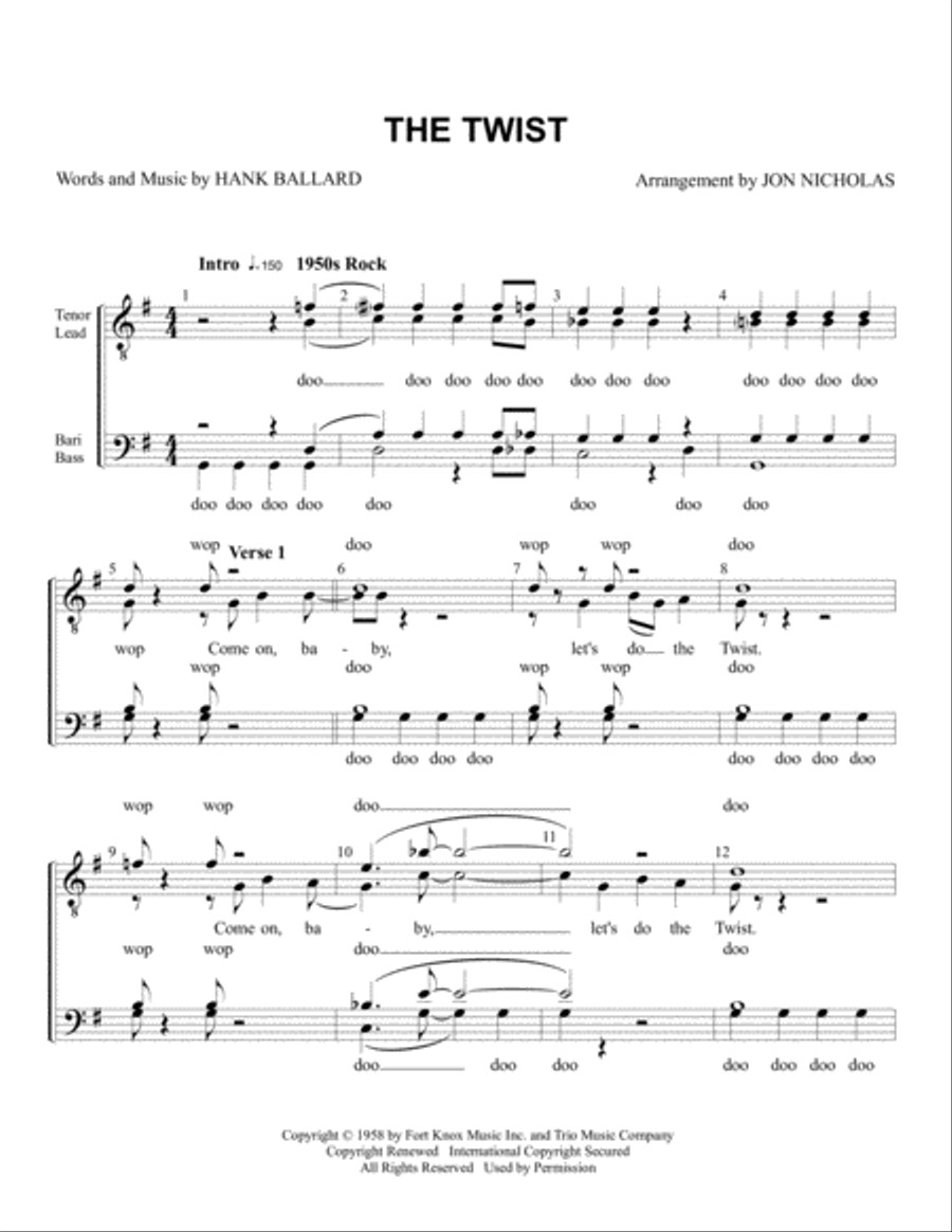 The Twist TTBB scores gallery preview page 1