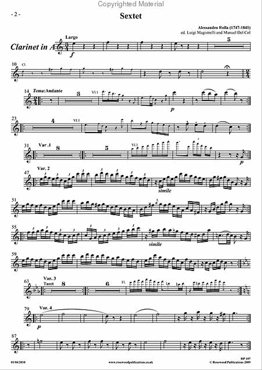 Sextet A Clarinet scores gallery preview page 4