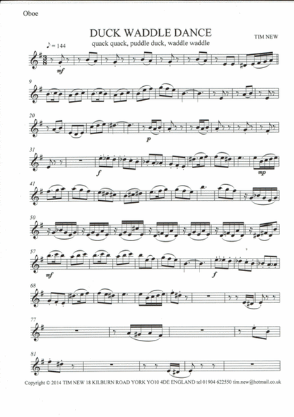 Duck Waddle Dance oboe part image number null