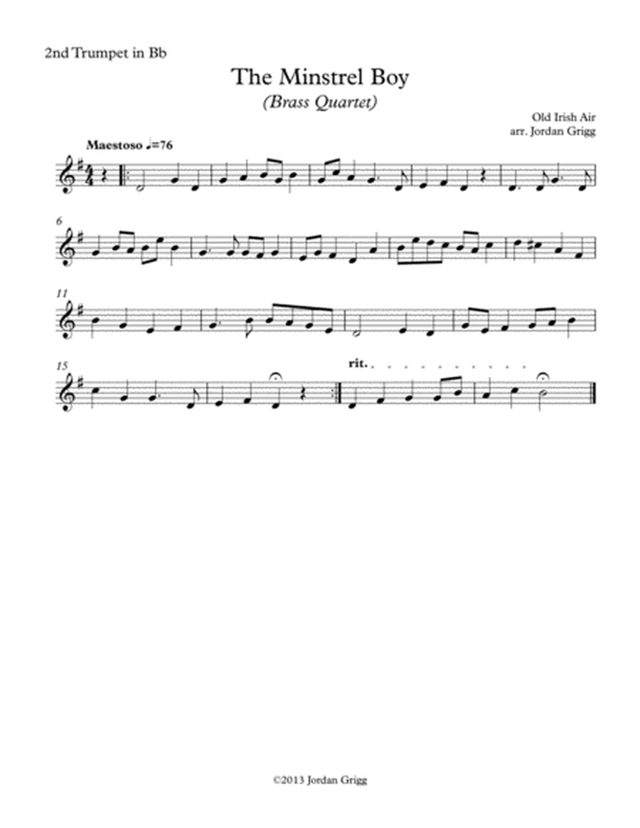 The Minstrel Boy (Brass Quartet) image number null