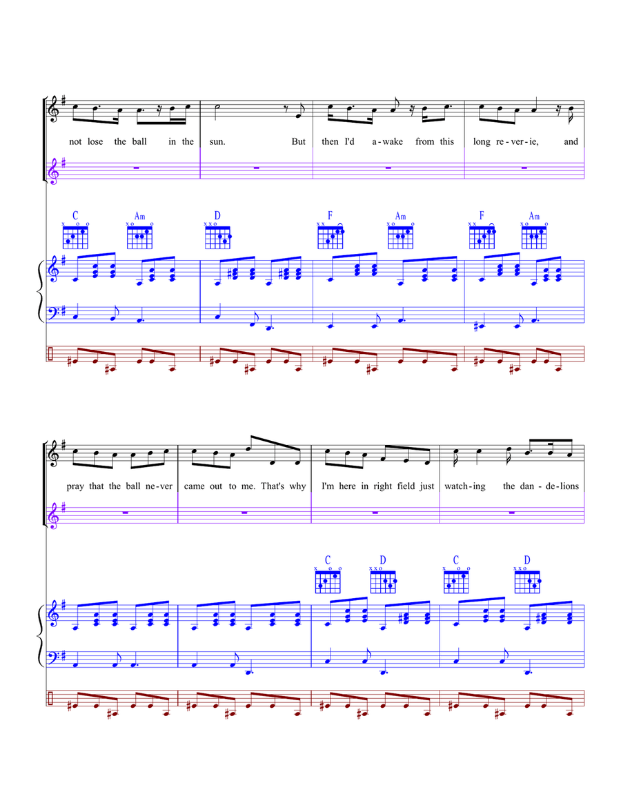 RIGHT FIELD Piano, Vocal scores gallery preview page 5