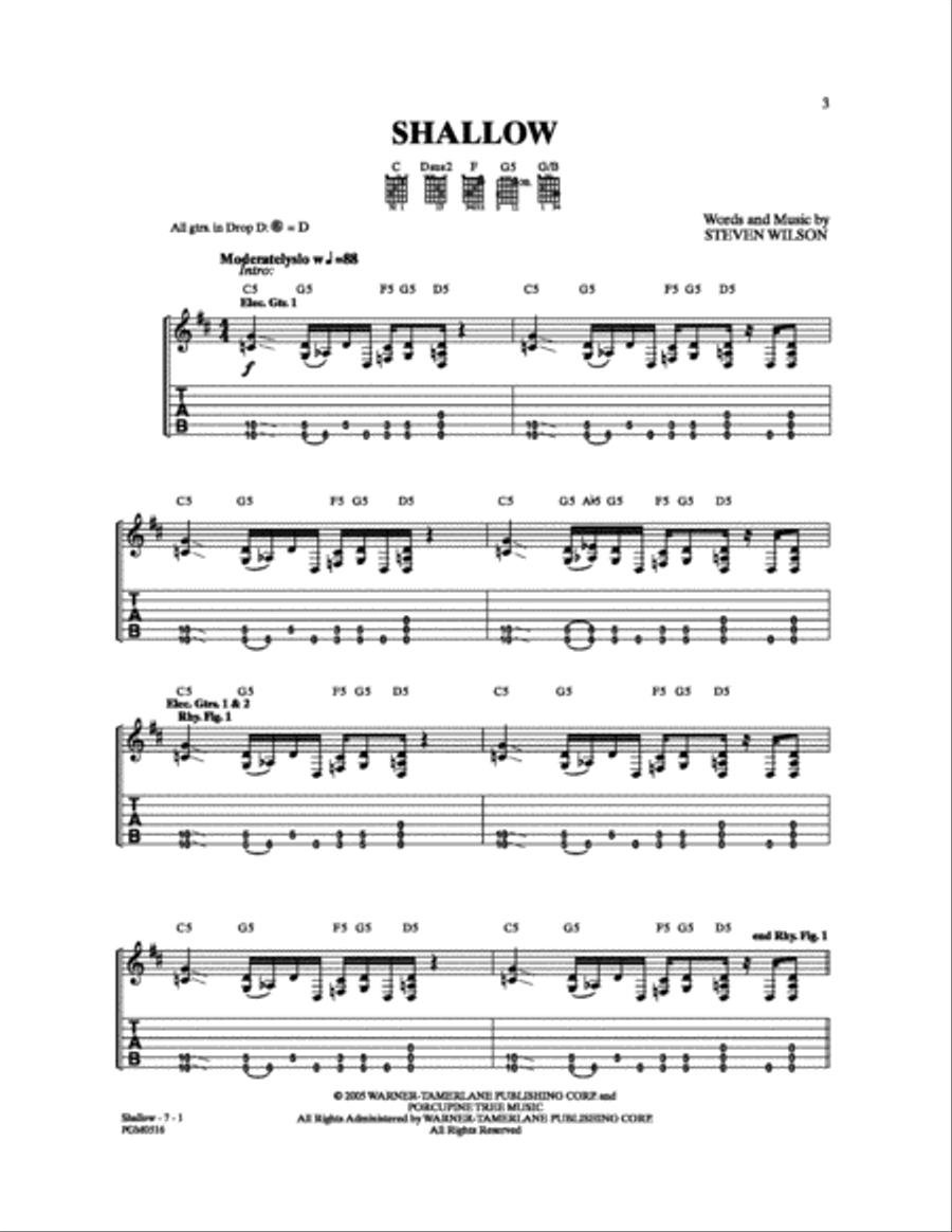 Shallow Electric Guitar scores gallery preview page 1