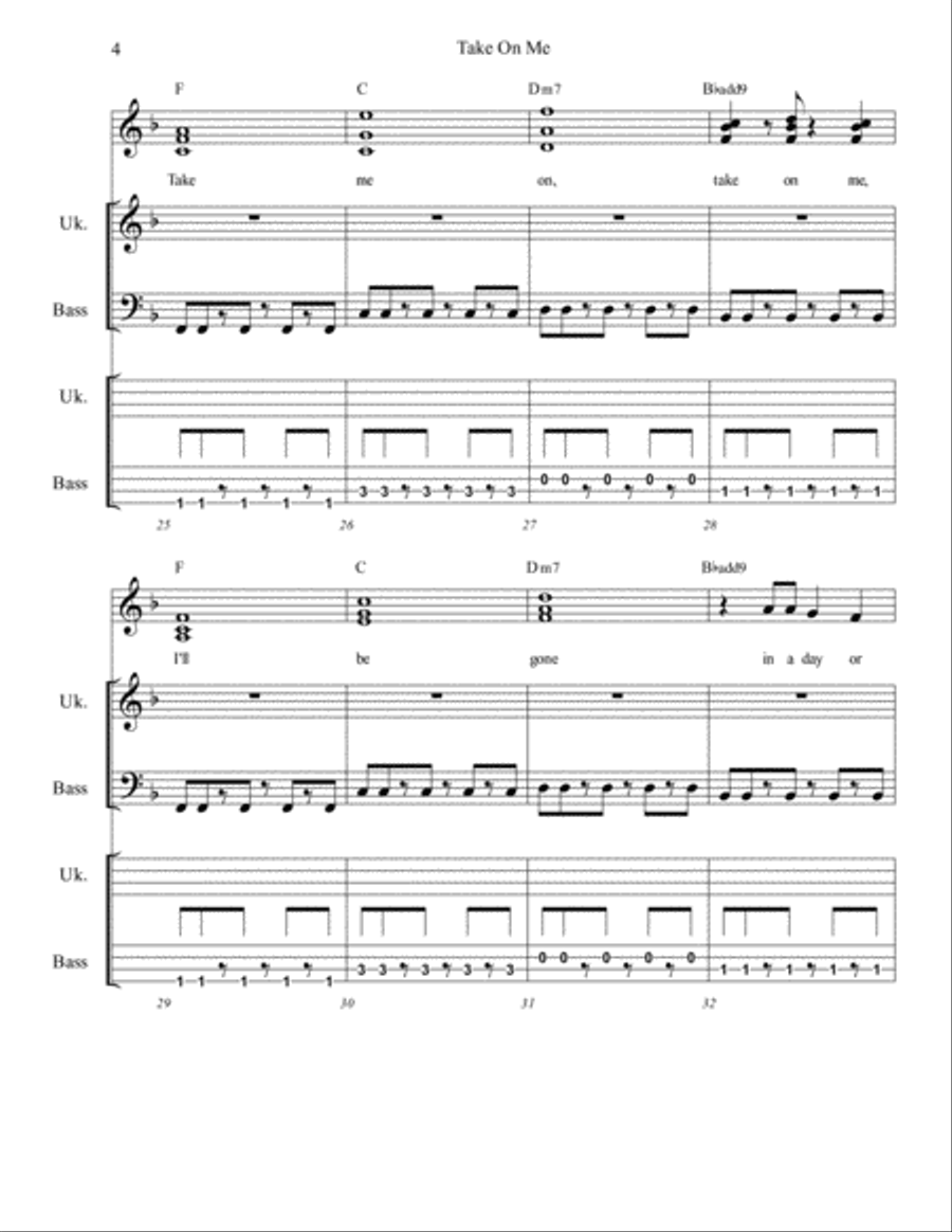 Take On Me 3-Part scores gallery preview page 4