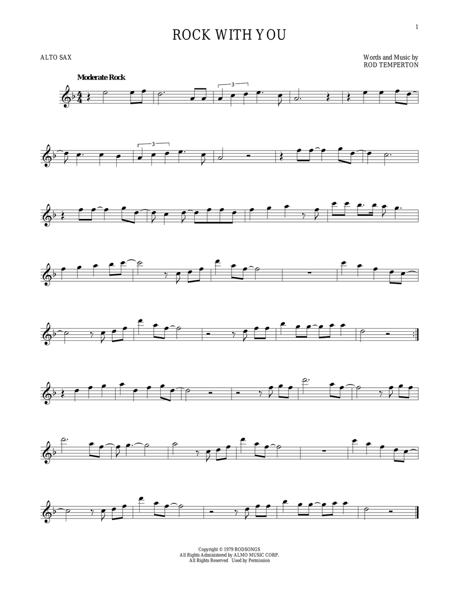 Rock With You Alto Saxophone scores gallery preview page 1